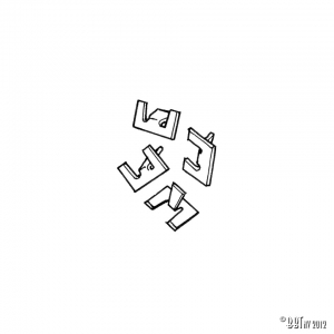 Moulding clips for license plate light, 4 pieces