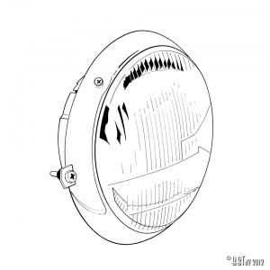 Headlight, left European (L.H.D.) Hella