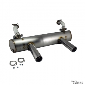 Exhaust, Vintage Speed German look, with pre-heat risers, Stainless steel