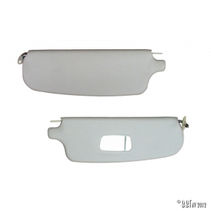 Sun visors, pair, white, with mirror
