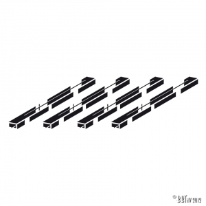 Seat rail bushings T profile 4 pieces
