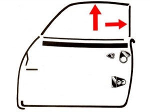 Seals roof-glass, as pair, L/R