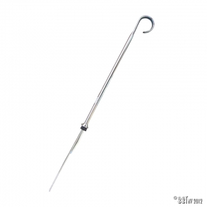 Extra long oil level dipstick, chrome