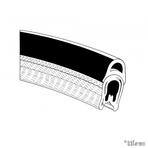 Seal between top and windscreen frame, each