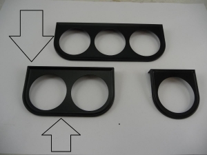 Gauge mount bracket 2 hole (52mm) , black