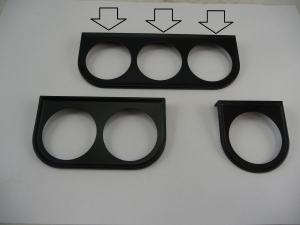 Gauge mount bracket 3 hole (52mm) , black